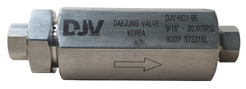 DJV High Pressure Hydrogen Check Valve
